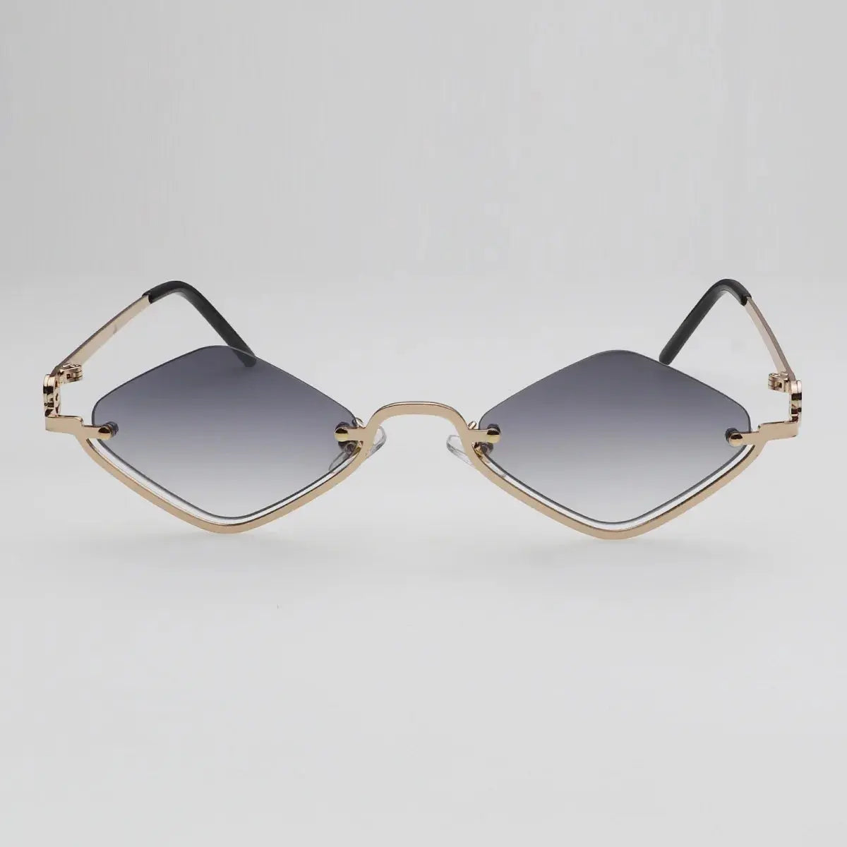 Fashion Small Polygonal Sunglasses Women Luxury Brand Metal Half Frame Sun Glasses Ladies Hipster sexy Cat Eye Shades Vintage - Suncollections