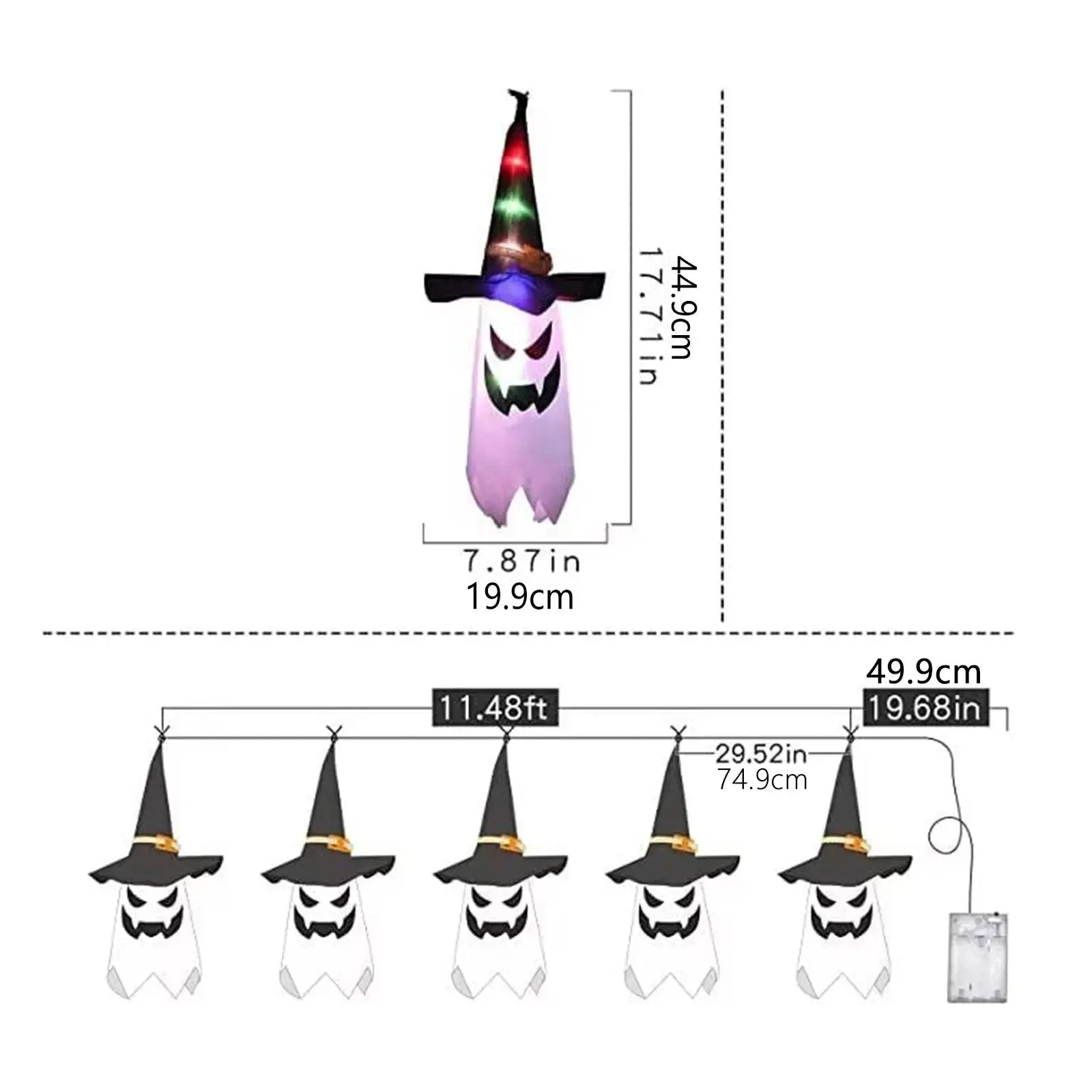 Halloween Wizard Hat Lamp Decoration Funny LED Lamp Halloween Atmosphere Indoor Outdoor Garden Party Home Decoration Supplies Suncollections
