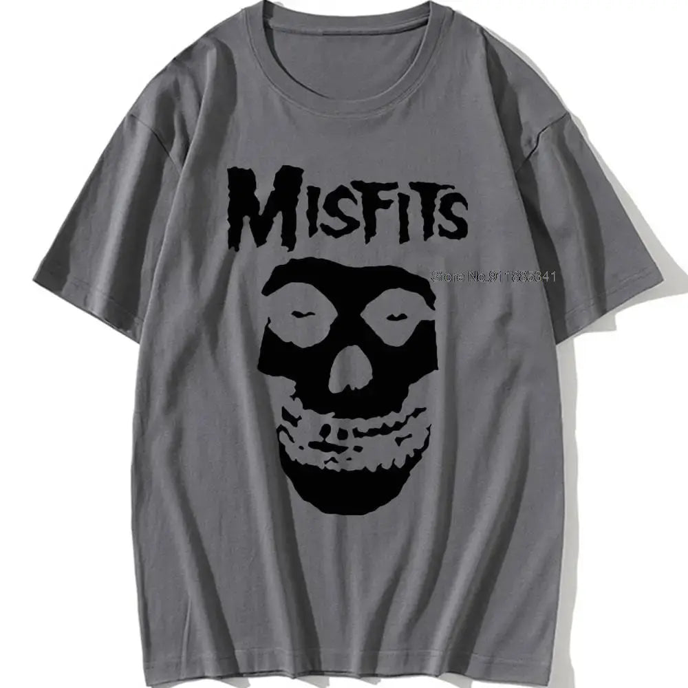 new men's hip-hop punk skull misfits brand cotton short-sleeve T-shirt marve - Suncollections