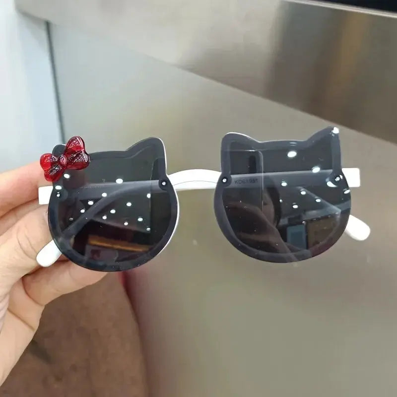 Summer Children Cute Kitty Sunglasses Acrylic Bow Outdoor UV Protection Sun Glasses Baby Girls Classic Kids Boy UV400 Eyewear - Suncollections