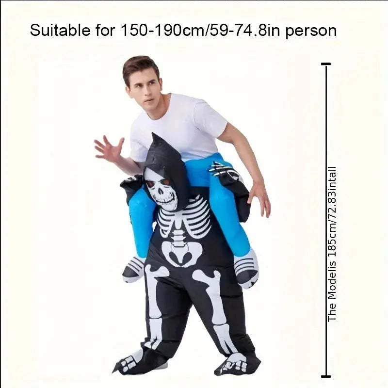 Halloween inflatable skull costume cosplay shoulder and back design inflatable skull costume party accessories Suncollections