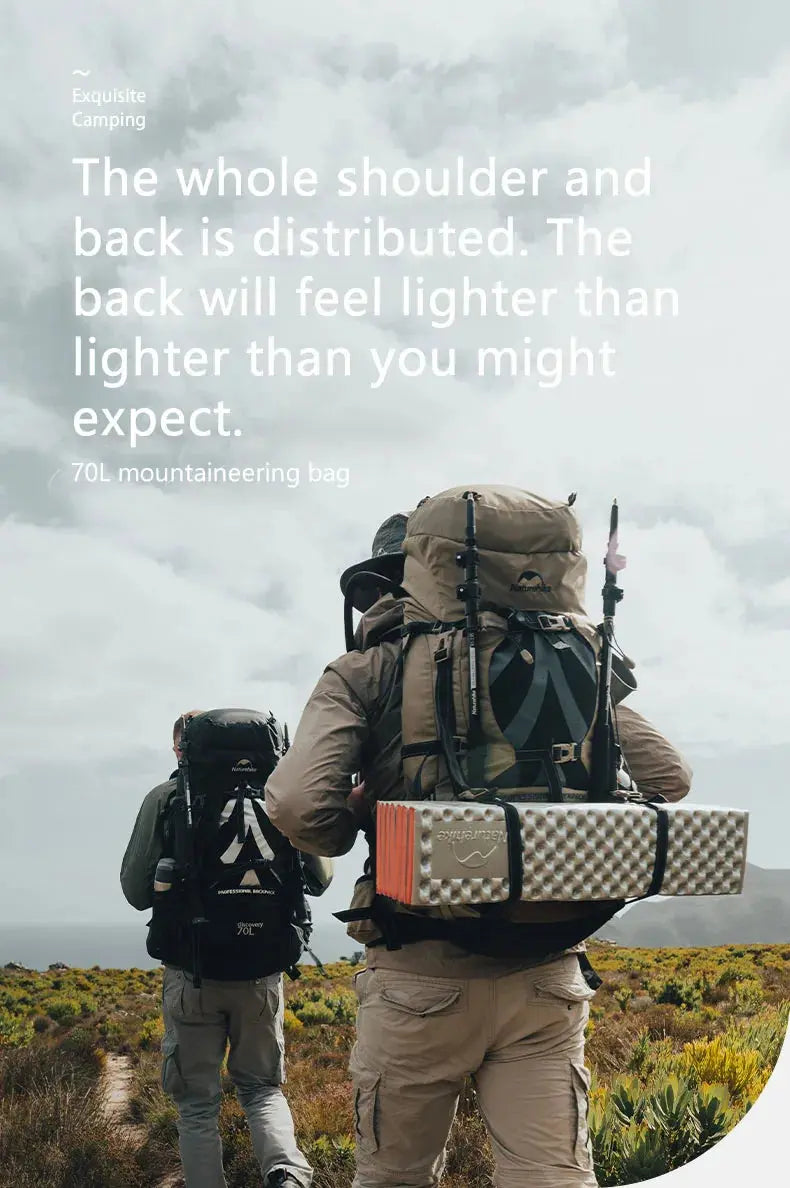 Naturehike 70L Camping Backpack Ergonomic Large Capacity Hiking Bags For Man With Rain Cover Outdoor Travel Trekking Backpacks - Suncollections