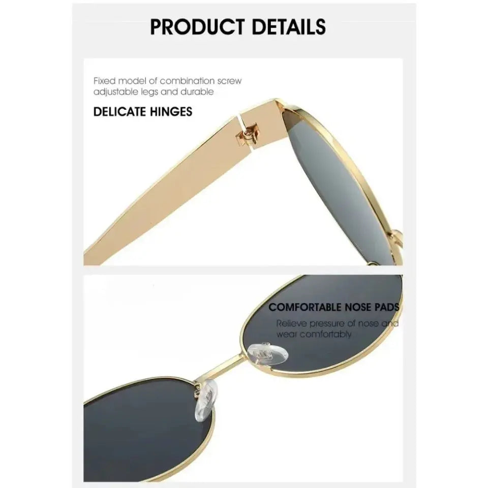Luxury Metal Brand Sunglasses for Men and Women Unisex Designer Fashion Sun Glasses Oval Unisex Stylish Eyewear Shades - Suncollections