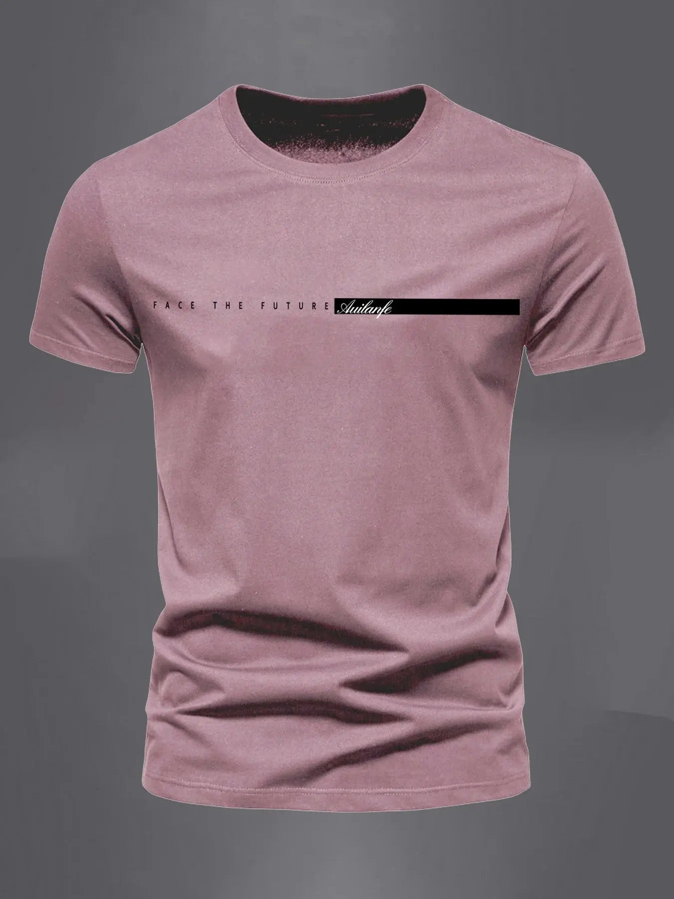 Summer men's 100% pure cotton casual sports loose oversized simple letter pattern printed round neck short sleeved T-shirt top - Suncollections