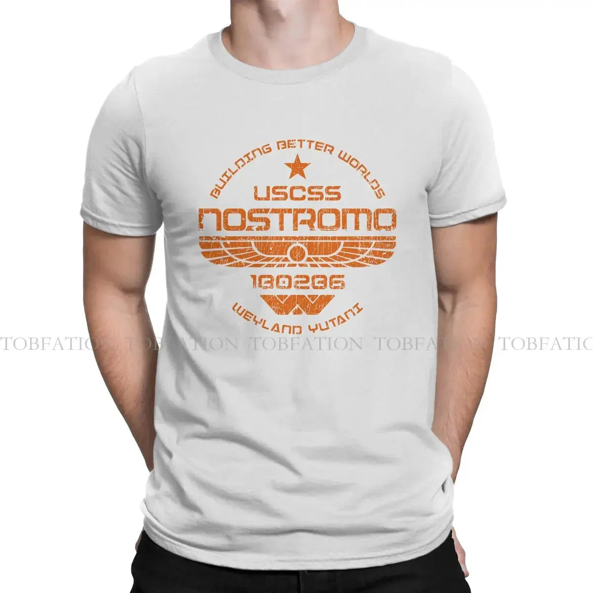 USCSS Nostromo TShirt For Men Alien UFO Clothing Fashion T Shirt 100% Cotton Soft Printed Fluffy - Suncollections