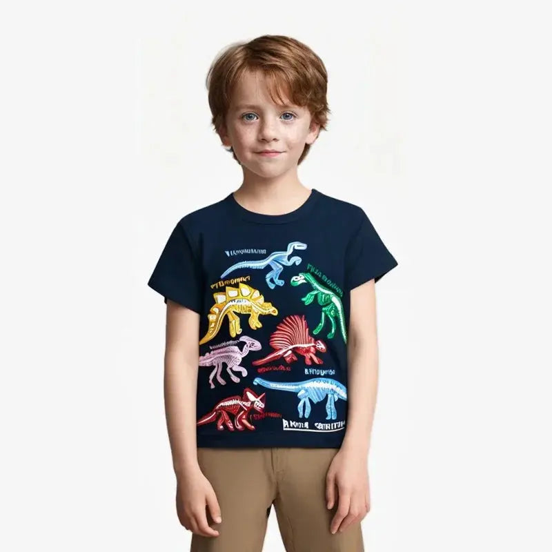 2025 Children's T-Shirt for Boys Girls Kids Shirts Baby Short Sleeve Full Print Toddler Cotton Cartoon Car Tee Tops Clothing - Suncollections