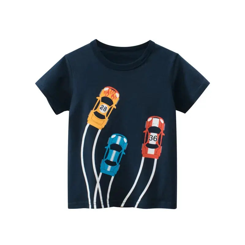 Children Short Sleeve T-shirts Korean Version Kids Clothing Boy Baby Cotton Tees 2-9 Years Summer Cartoon Tops - Suncollections