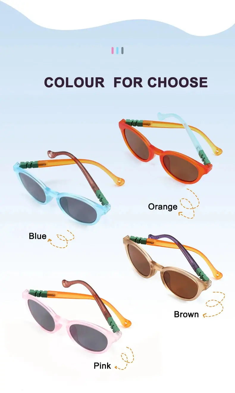 New Fashion Round Children Polarized Sunglasses Kids Sunglasses Boy Girl Stylish Baby Student Eyeglasses Party Eyewear UV400 - Suncollections