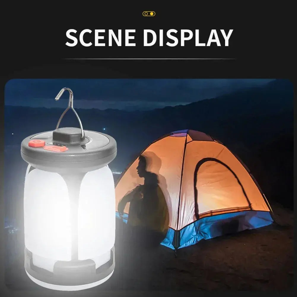 High Power Solar LED Camping Lantern Rechargeable 4500mAh 1000LM Emergency Power Bank Foldable 6 Light Modes for Camping Fishing - Suncollections