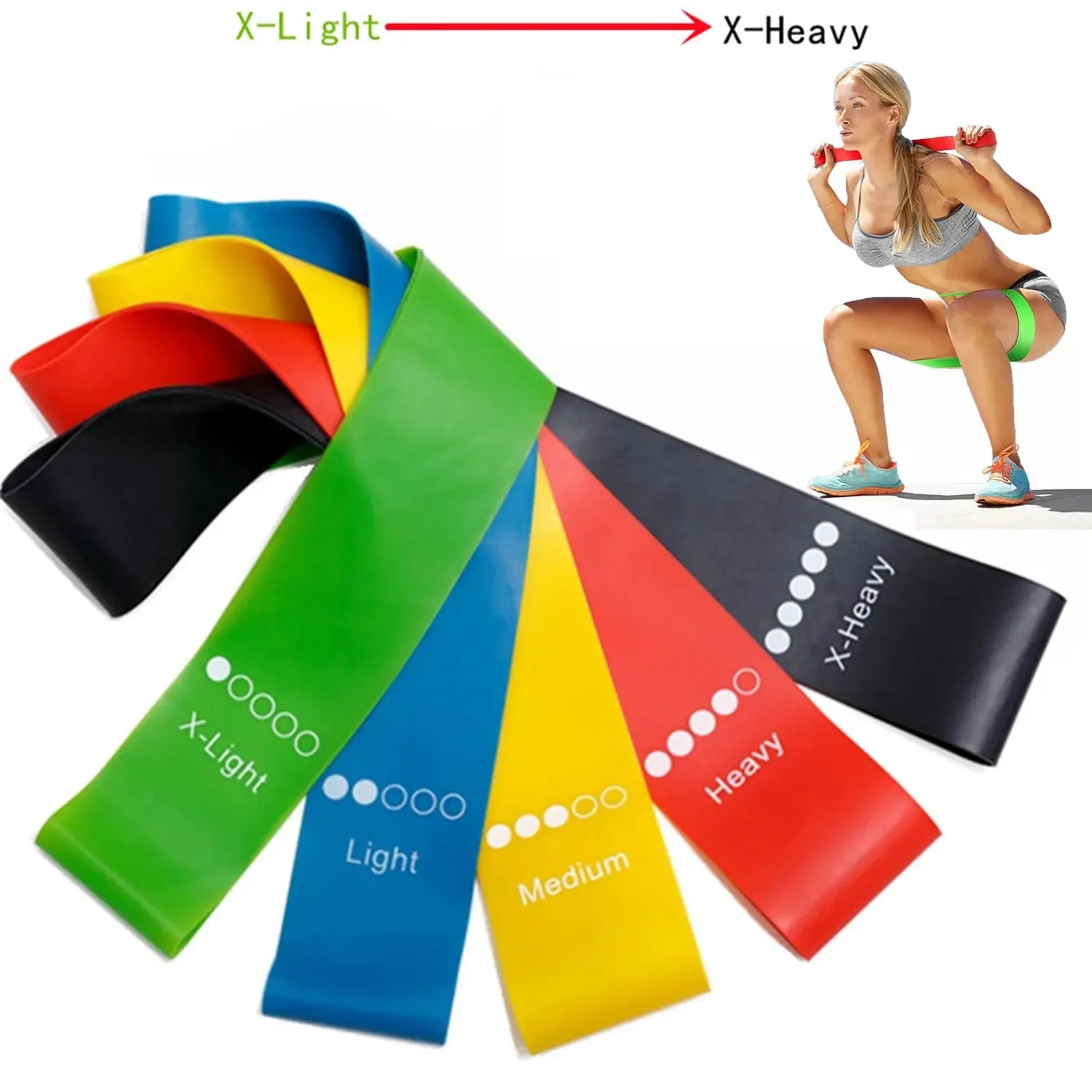 5Pcs/Set Yoga Resistance Rubber Bands - Suncollections