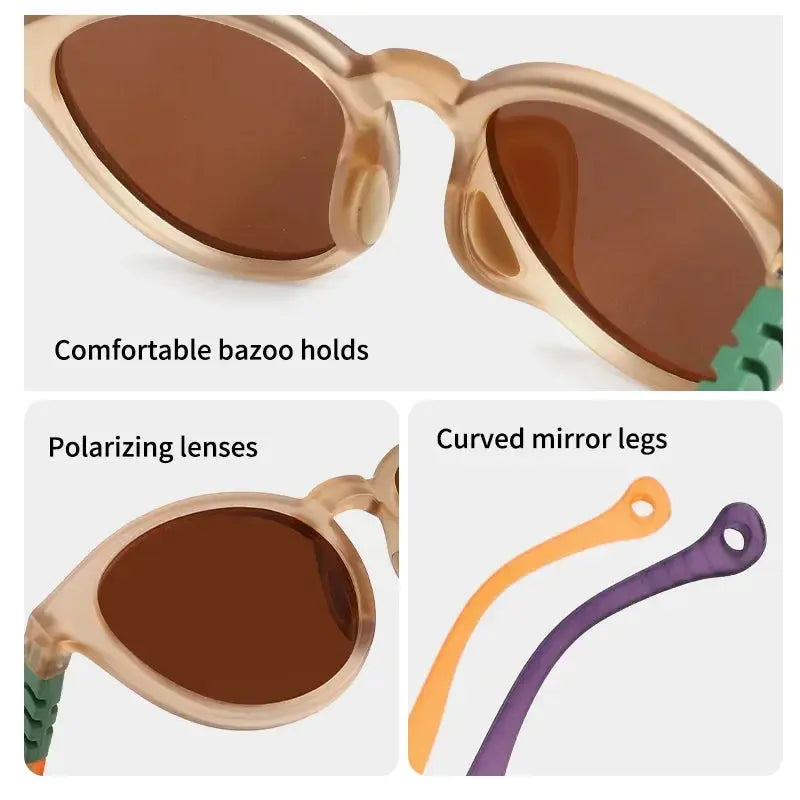 New Fashion Round Children Polarized Sunglasses Kids Sunglasses Boy Girl Stylish Baby Student Eyeglasses Party Eyewear UV400 - Suncollections