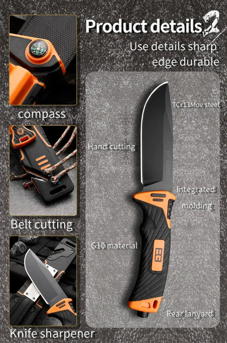 Gb 1500 Fixed Blade Knife Military High Quality Outdoor Camping Hunting Survival - Suncollections