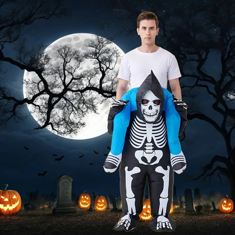 Halloween inflatable skull costume cosplay shoulder and back design inflatable skull costume party accessories Suncollections