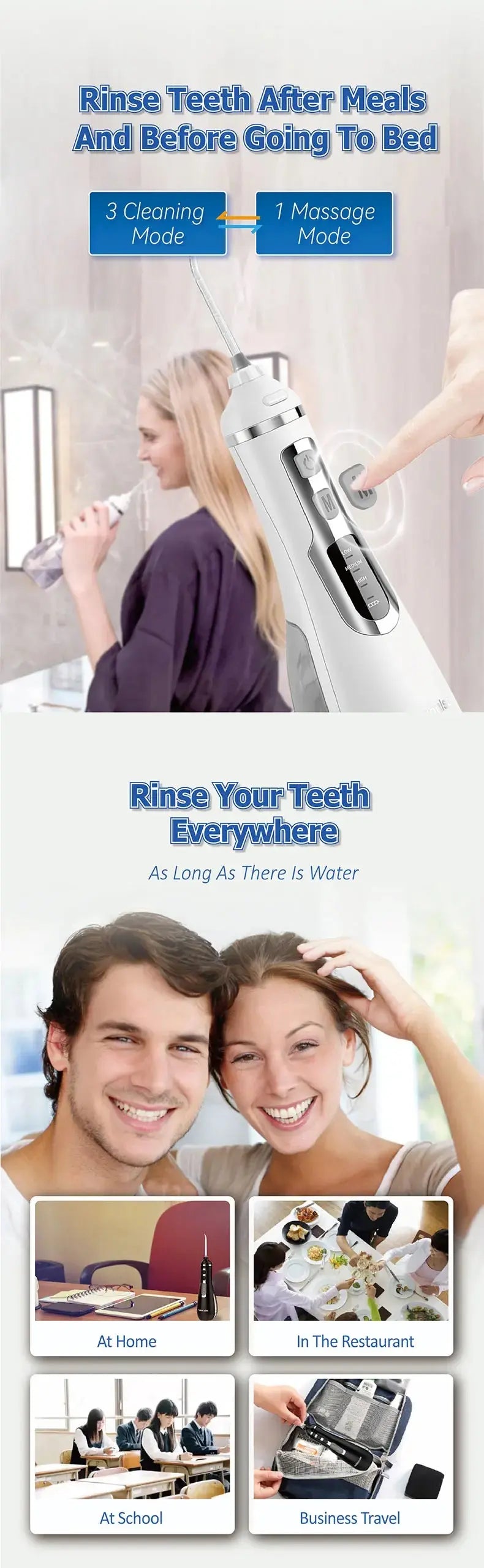 Waterpulse V500 Portable Oral Irrigator Dental Water Jet Flosser - Suncollections