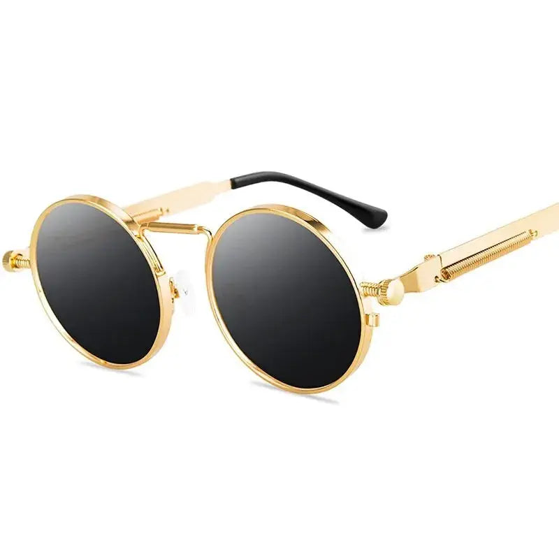 Retro Men Punk Style Sunglasses Colorful Round Metal Frame Women Fashion Sunglasses Uv400 2023 - Suncollections