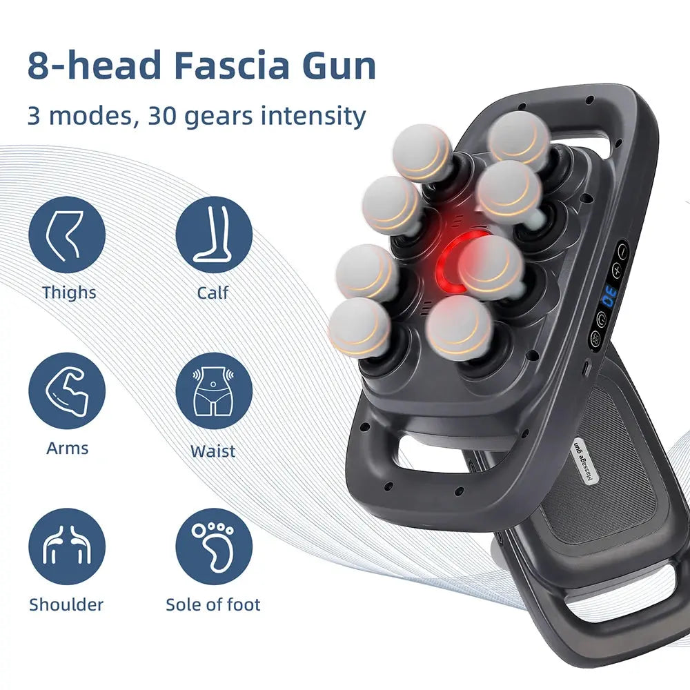 8-Head Fascia Gun High-Frequency Vibration - Suncollections