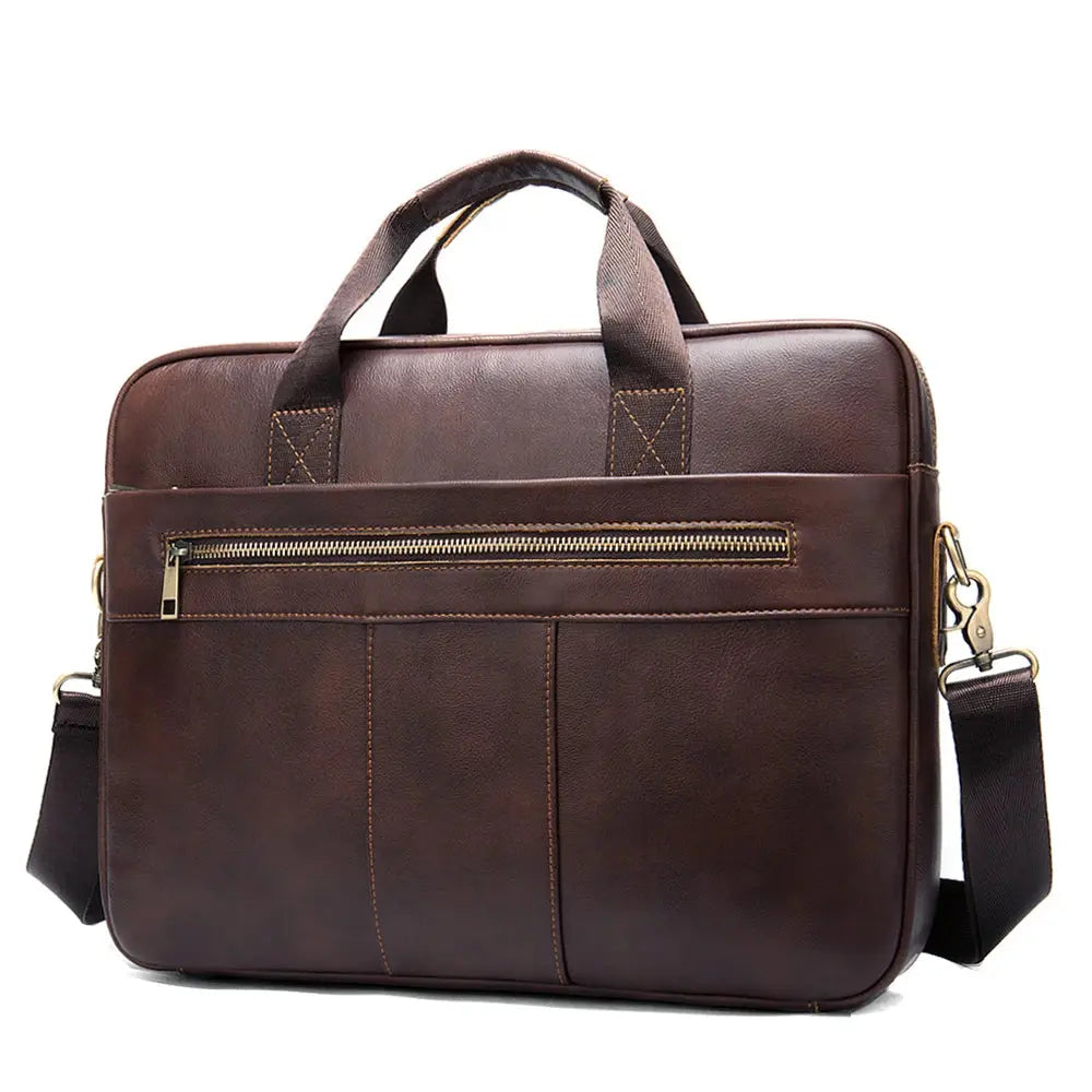 Men Genuine Leather Handbags Casual Leather Laptop Bags Male Business Travel Messenger Bags Men's Crossbody Shoulder Bag - Suncollections