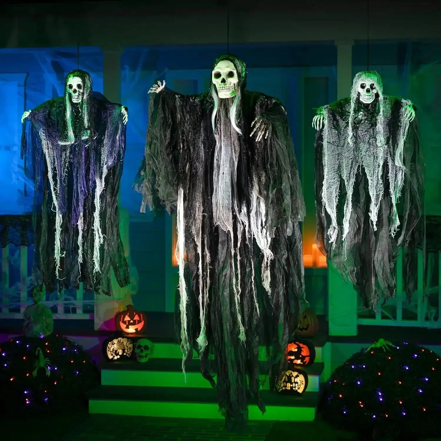Hanging Halloween SkeletonGhosts Decorations Grim Reapers for Halloween Outdoor  Halloween Sound Control Light Up Ghost Suncollections