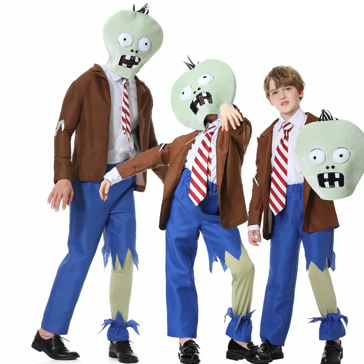 Halloween Kids Adult Funny Cosplay Game Zombies Novelty Jumpsuit Mask Outfit Clothes Festival Carnival Dress Up Party Stage Show Suncollections