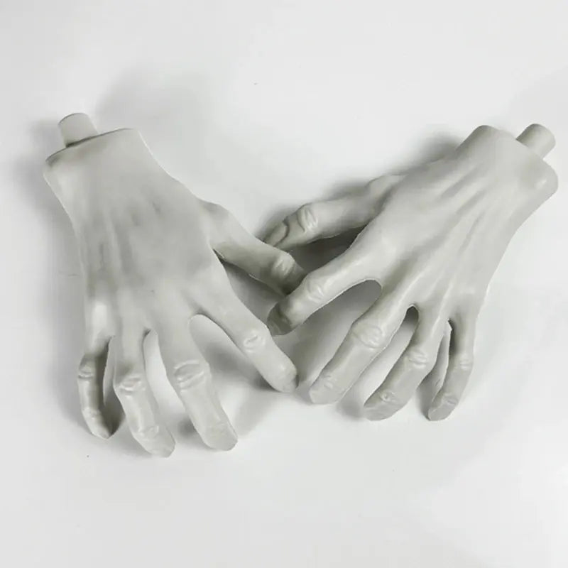 2Pcs Halloween Fake Skeleton Hands Plastic Human Hand Halloween Party Home Indoor Outdoor Decoration Haunted House Horror Props Suncollections