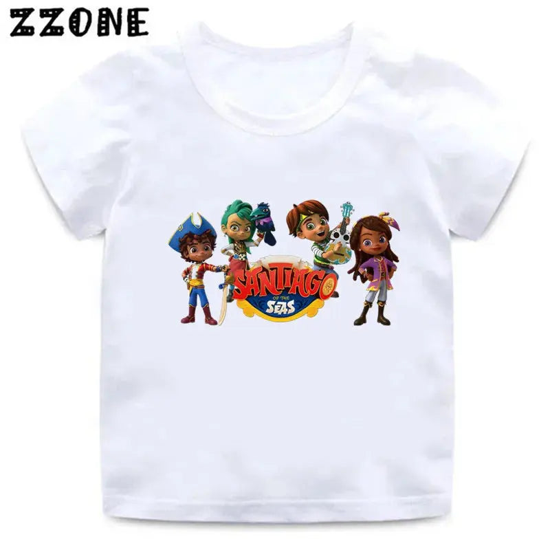 Hot Sale Santiago of The Seas Print Cartoon Kids T-Shirts Funny Girls Clothes Baby Boys T shirt Summer Children Tops,ooo5877 - Suncollections