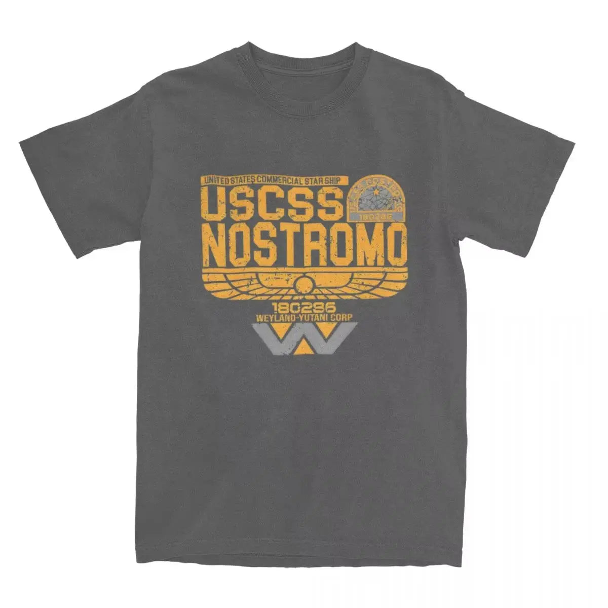 Funny Nostromo Aged Classic T-Shirt for Men O Neck 100% Cotton Casual Short Sleeve Tees Plus Size Clothing Tops Harajuku O-Neck - Suncollections