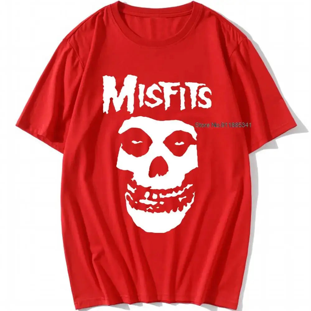 new men's hip-hop punk skull misfits brand cotton short-sleeve T-shirt marve - Suncollections