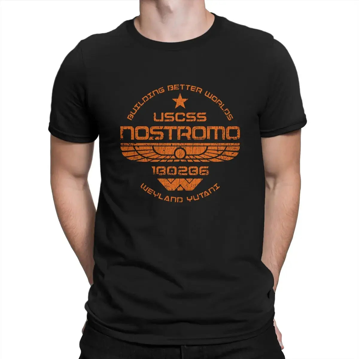 USCSS Nostromo TShirt For Men Alien UFO Clothing Fashion T Shirt 100% Cotton Soft Printed Fluffy - Suncollections