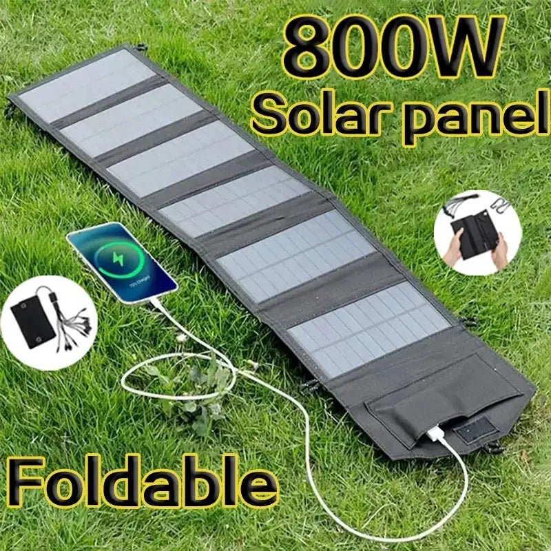 6-fold 800W Foldable solar panel portable solar panels charger USB 5V DC Full time power solar panel mobile power supply - Suncollections