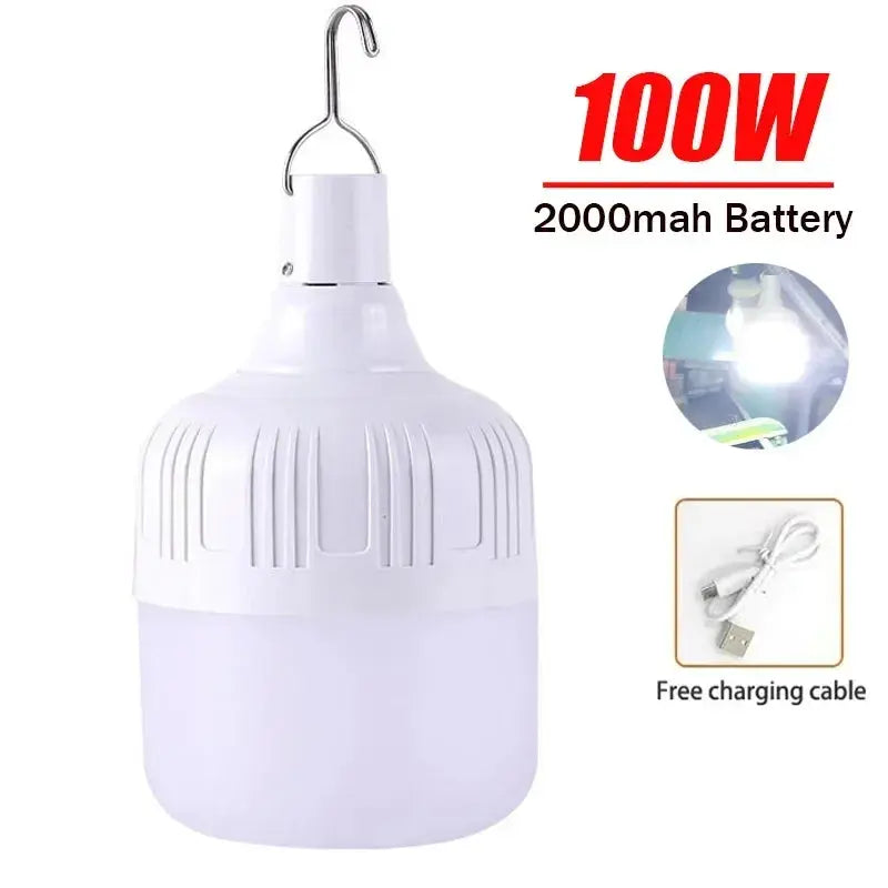 100-500W Rechargeable Portable LED Emergency Lights Outdoor Portable Lanterns Hanging Camping Energy Saving Bulb for Garden Tent - Suncollections
