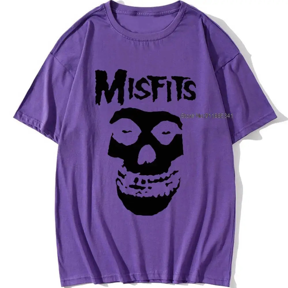 new men's hip-hop punk skull misfits brand cotton short-sleeve T-shirt marve - Suncollections