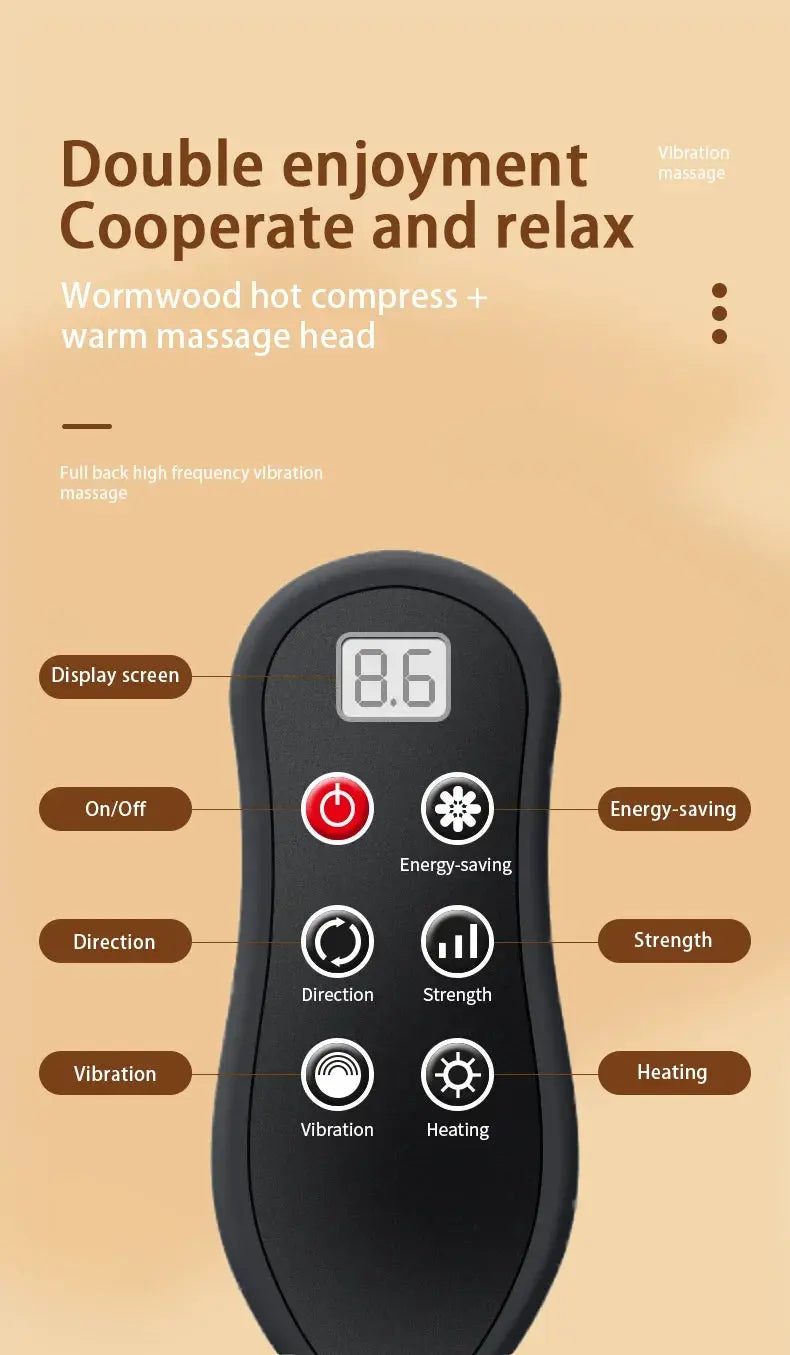 Electric Massage Neck Pillow Shiatsu Head Cervical Airbag Traction Body Back Waist Massager Car with Heating Vibrating Massage - Suncollections