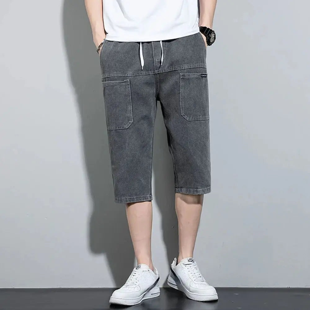new Mens Summer Denim Short Men Jeans Fashion Streetwear Hip Hop Long 3/4 Capri Cargo Shorts bermuda masculina ropa hombre Suncollections