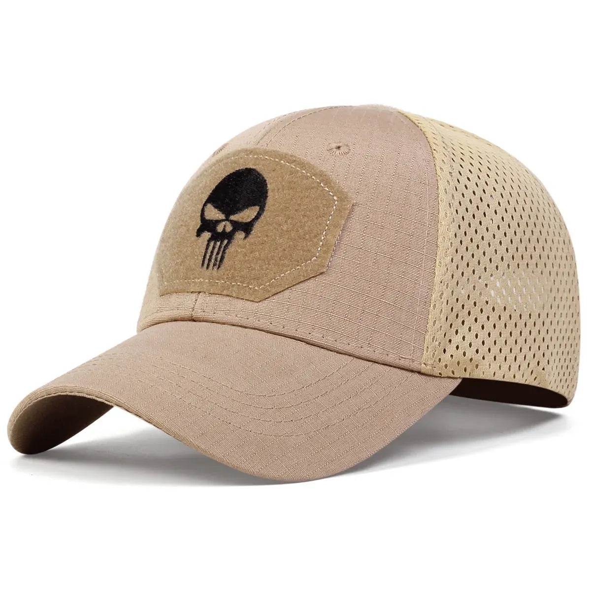 Unisex Skull Embroidered Top with Patch Breathable Baseball Caps Spring and Autumn Outdoor Adjustable Casual Hat Sunscreen Hat - Suncollections