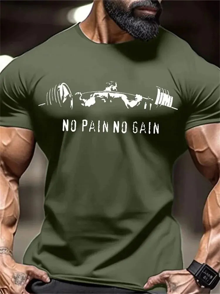 New Men's Fitness T-Shirt Fierce Gym Sports Short-Sleeved Top Quick-Dry Round Neck T-Shirt Fitness Competition Training Clothes - Suncollections