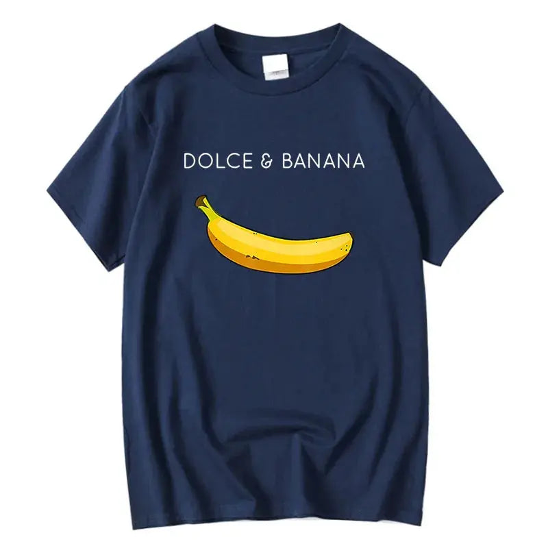 Men's T-shirt High Quality 100% Cotton Funny Banana Printing Summer Cool Casual Loose O-neck Men Short Sleeve T-shirt Male Tops - Suncollections