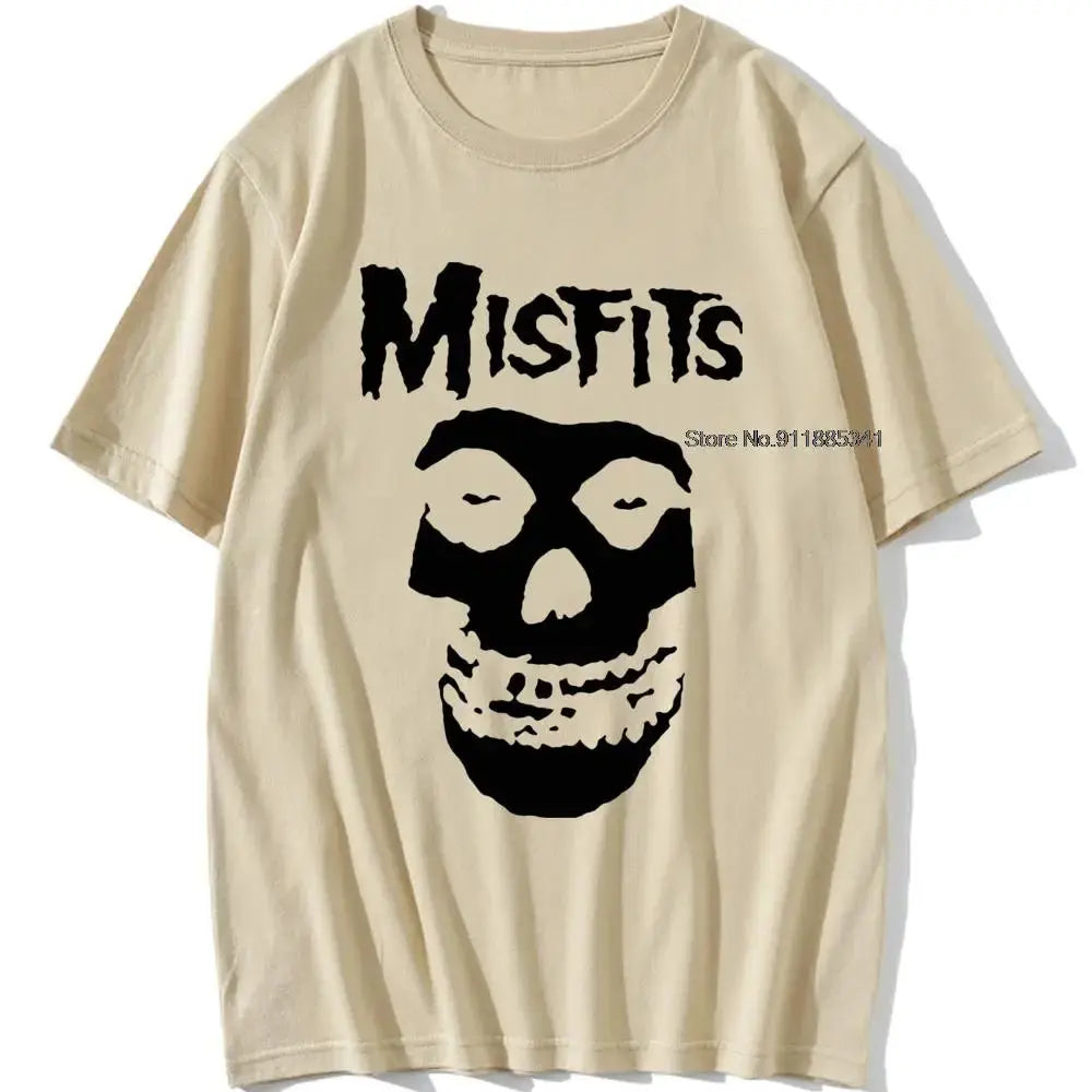new men's hip-hop punk skull misfits brand cotton short-sleeve T-shirt marve - Suncollections