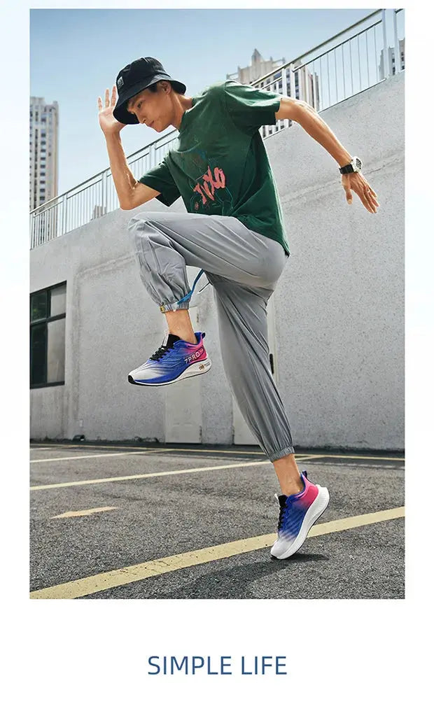 Summer Men's Running Shoes New Professional Carbon Plate Sports Training Shoes Outdoor Non-slip Shock-absorbing Tennis Shoes Suncollections