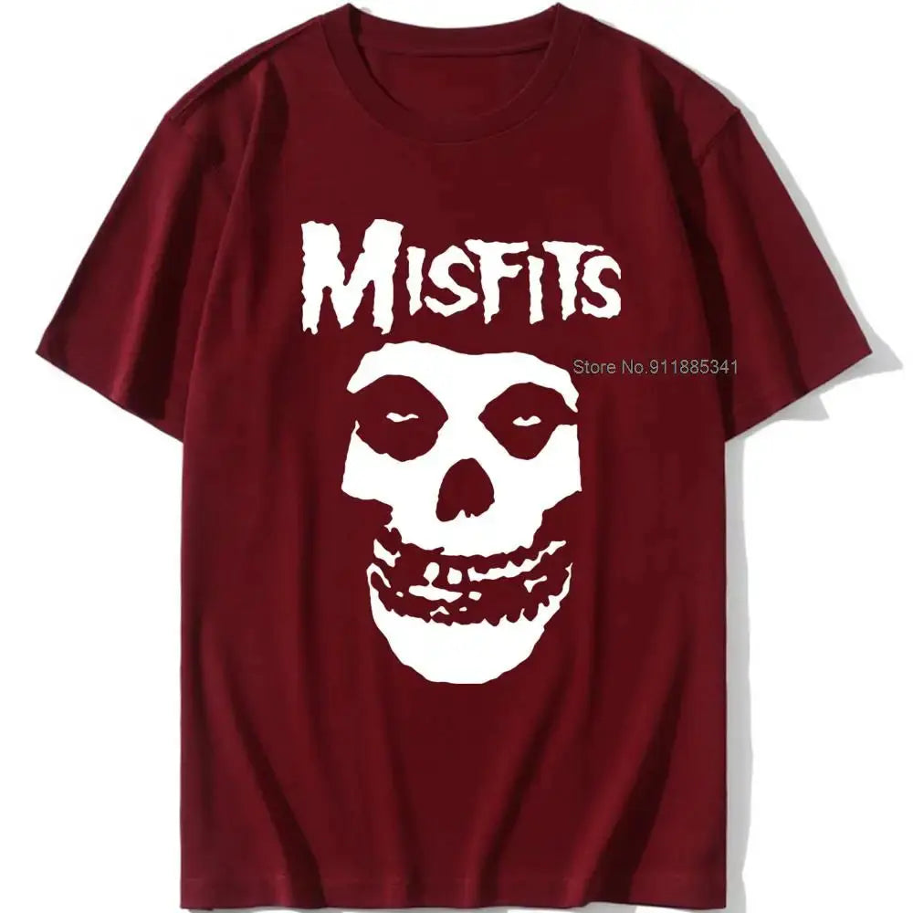 new men's hip-hop punk skull misfits brand cotton short-sleeve T-shirt marve - Suncollections