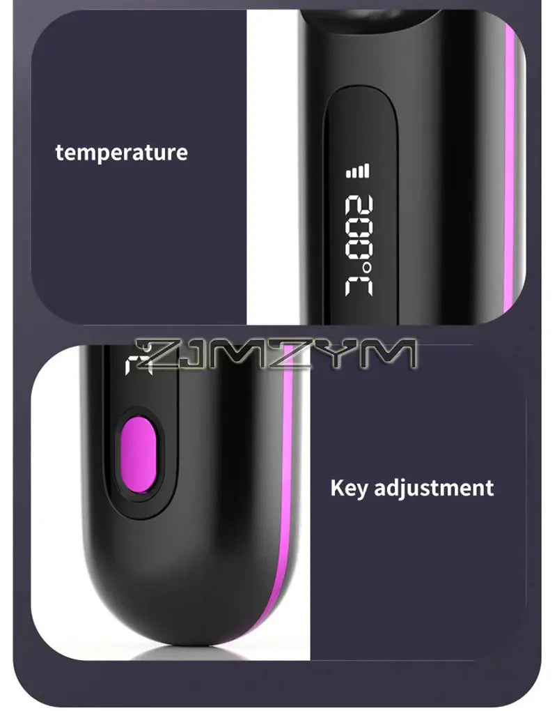 Wireless Hair Straighter Portable Flat Hair Straightener With LCD Screen Digital Display Straight & Curly Hair Hairdressing Tool Suncollections