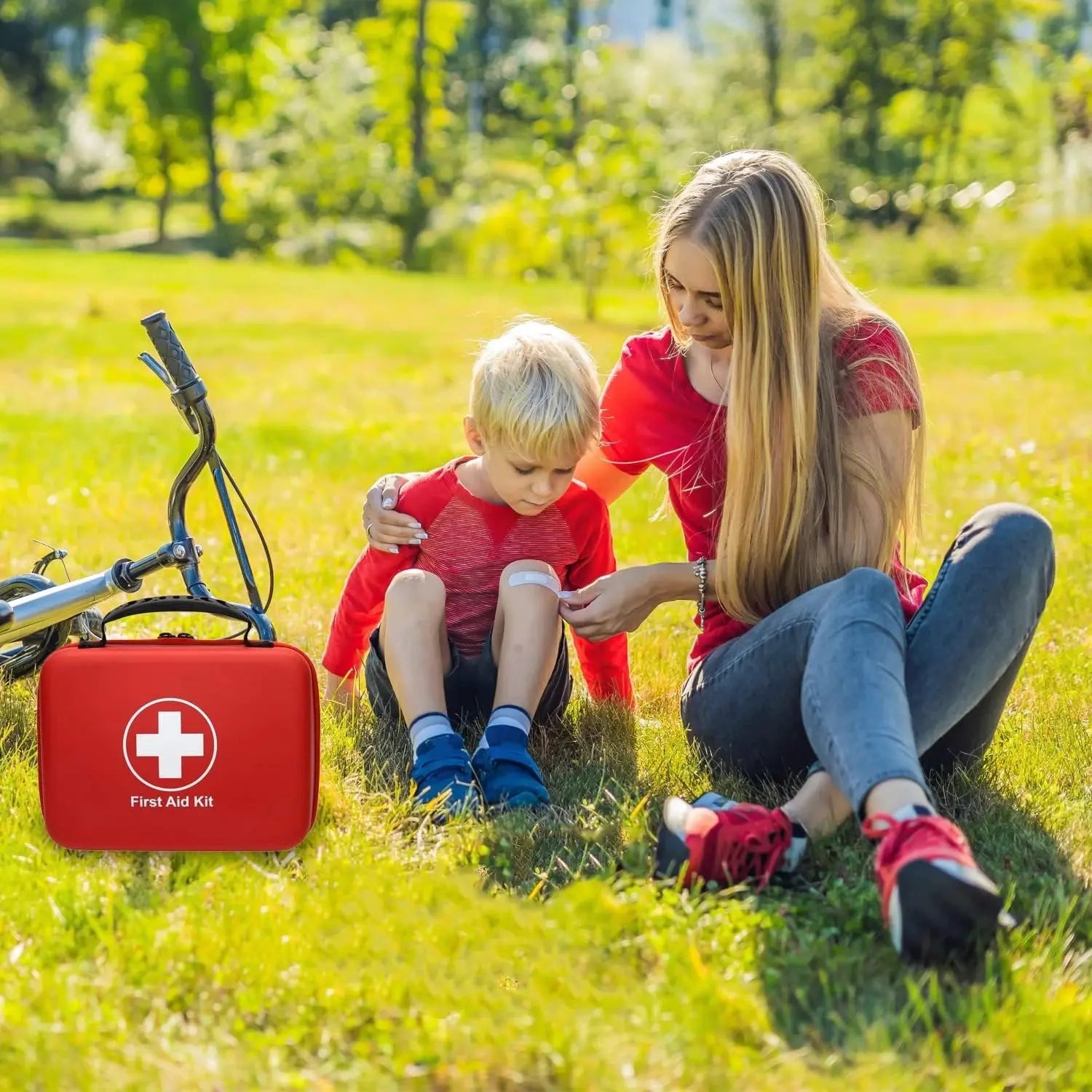 Waterproof PU First Aid Bag Empty for Outdoor Travel Car Home Emergency Survival Kit Household Camping Small Medical Box Travel - Suncollections