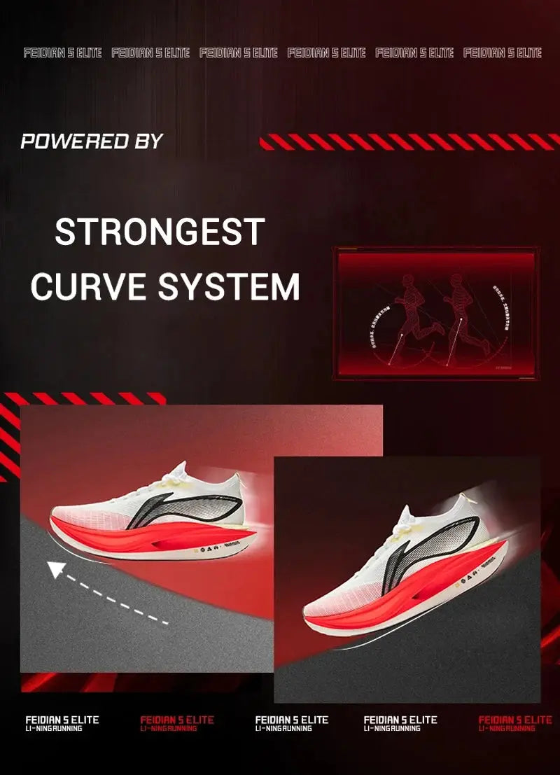 Li-Ning Men Women FEIDIAN 5 ELITE Racing Running Shoes SUPER BOOM LiNing CARBON-FIBER PLATE Shoes Anti-Slip Sneakers ARMV003 Suncollections