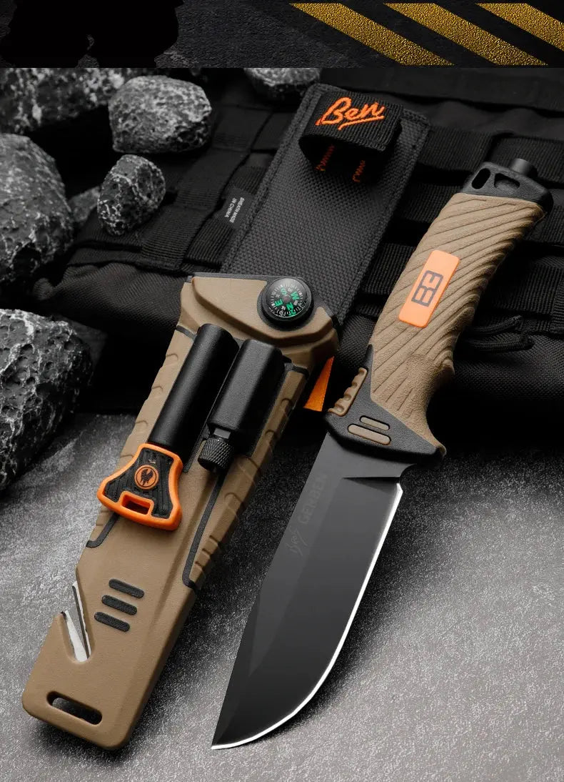 Gb 1500 Fixed Blade Knife Military High Quality Outdoor Camping Hunting Survival - Suncollections