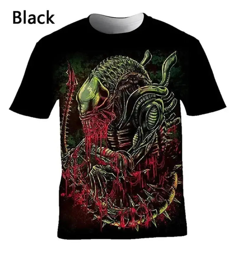 Predator Graphic T Shirt For Men Fashion Streetwear Hip Hop 3d Printed Horror Movie Alien T-shirt Summer Casual Womens Clothing - Suncollections