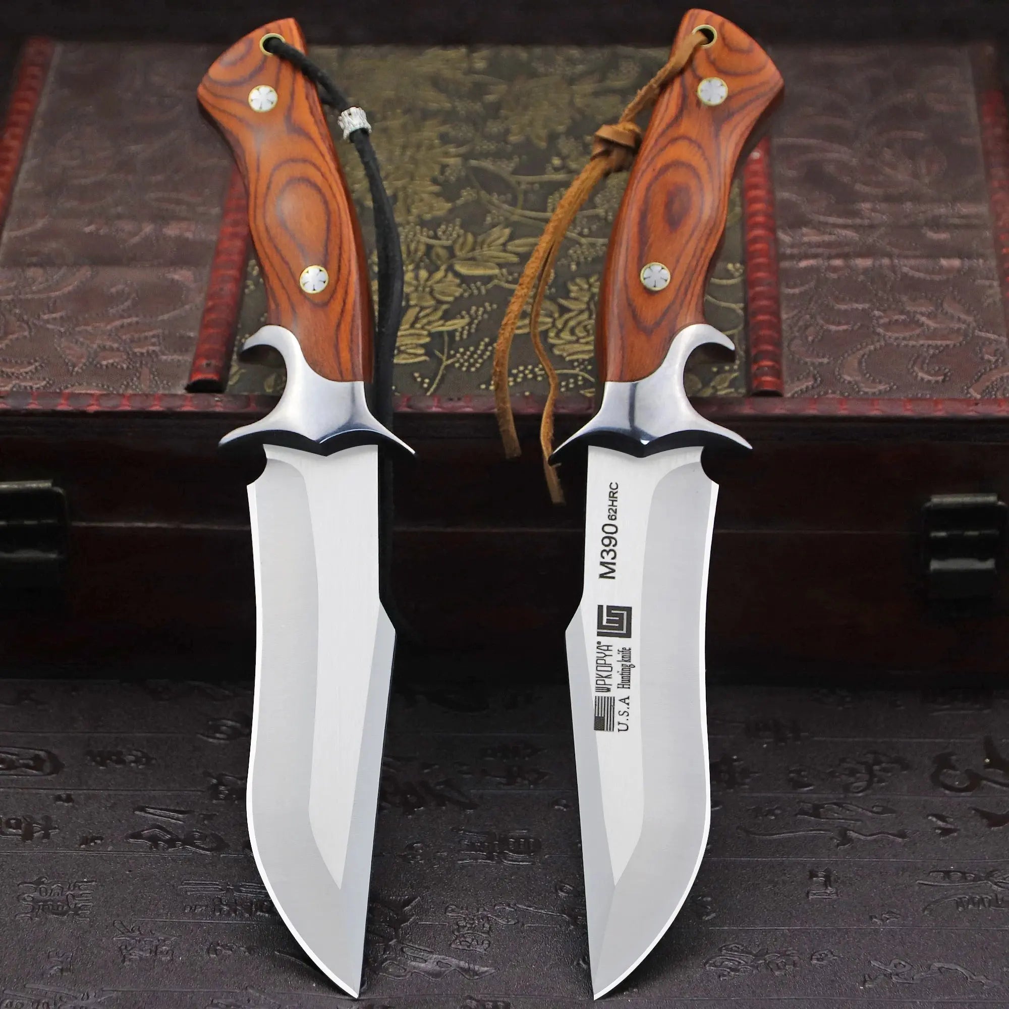 Fixed Blade Hunting Knife + Sheath, Jungle camping straight knifes, Outdoor survival to, camping EDC knife - Suncollections