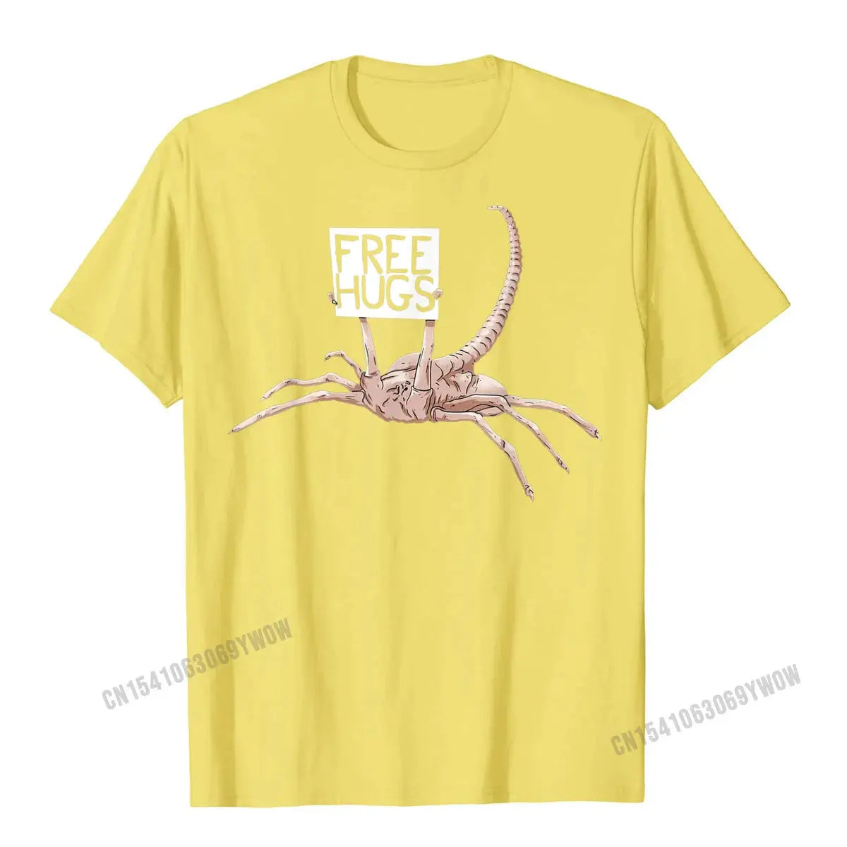 Free Hugs Funny Facehugger Aliens T-Shirt Harajuku Cotton T Shirt Comfortable Hip Hop Design Top T-Shirts - Suncollections
