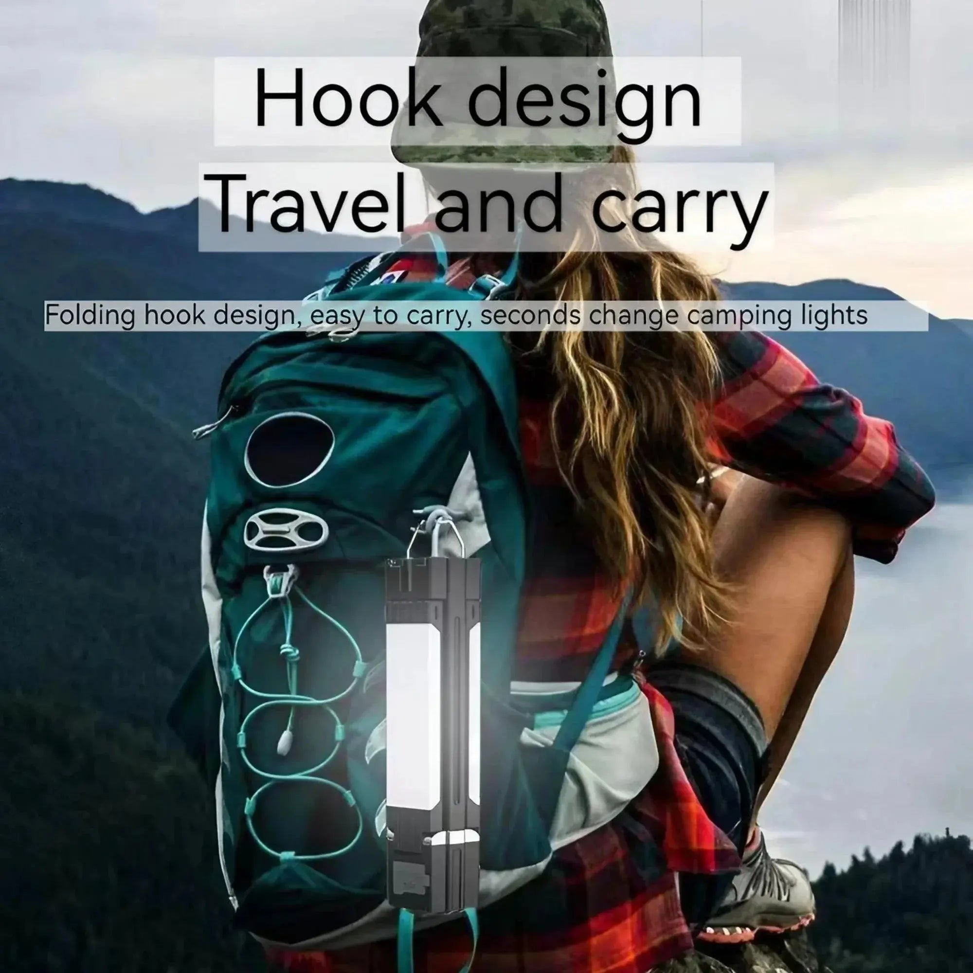 Rechargeable Outdoor Camping Light Tent Lamp Portable Foldable Flashlight Emergency Power Bank Work Floodlight - Suncollections