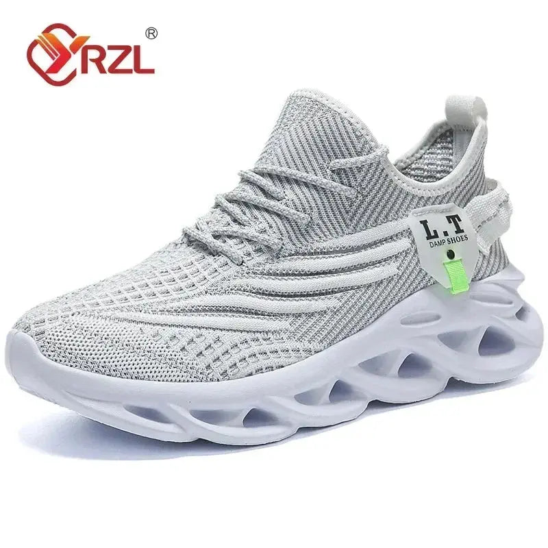 YRZL Men Sports Running Black Jogging Shoes Casual Sneakers Outdoor Breathable Mesh Women Light Shock-absorption Black Tennis Suncollections