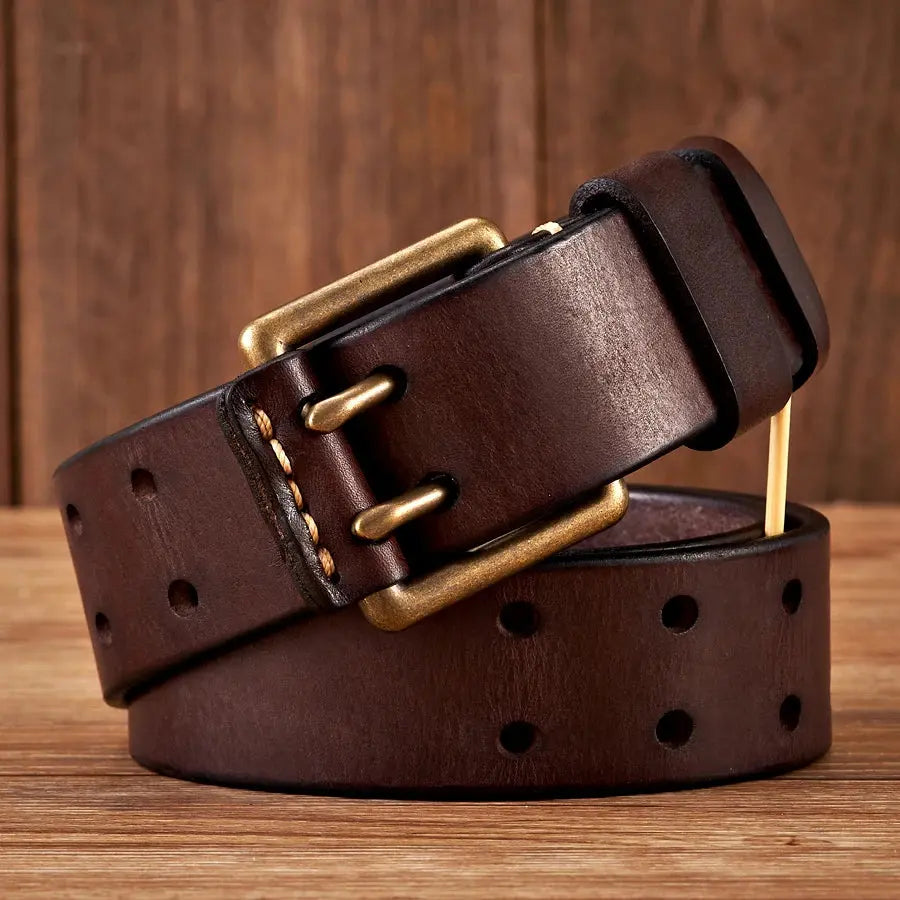 3.8cm Wide Vintage Men's Belt Cowhide Genuine - Suncollections