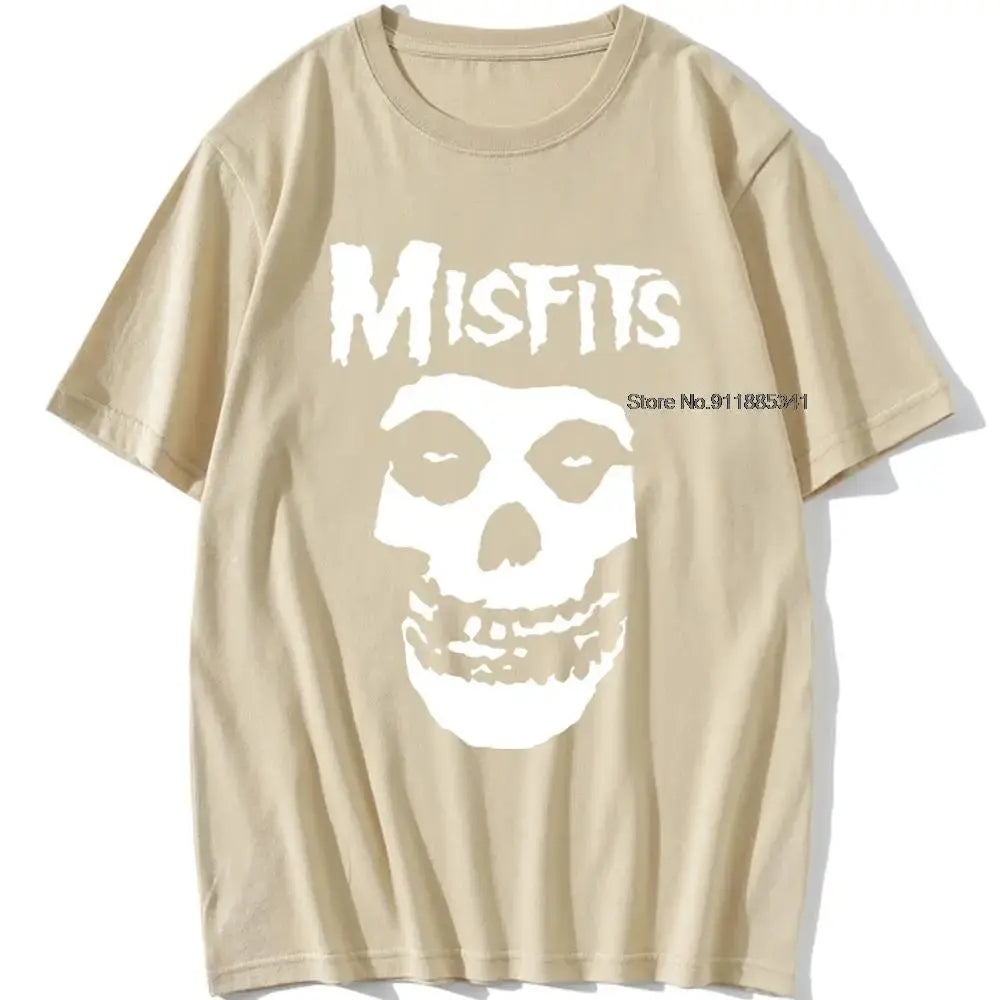 new men's hip-hop punk skull misfits brand cotton short-sleeve T-shirt marve - Suncollections